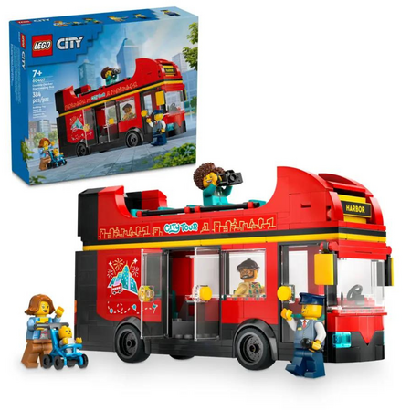 Autobuz turistic rosu cu etaj City, 7+ ani, 60407, Lego 655259