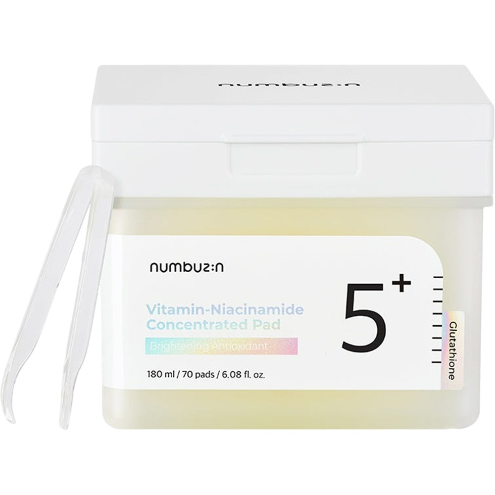 Dischete de fata imbibate in toner No.5 Vitamin Niacinamide, 70 bucati, Numbuzin