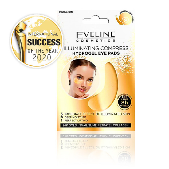 Comprese pentru ochi cu Hydrogel 24K Gold 3in1, Eveline