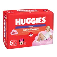 Scutece Pants Little Movers, Nr. 6, 15-25 kg, Girls, 30 buc, Huggies