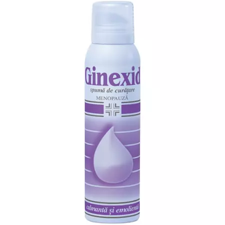 Spuma de curatare pentru ingiena intima la menopauza Ginexid, 150 ml, Farma-Derma