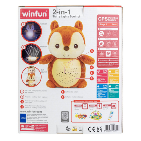 Proiector si lampa de veghe Veverita, +0 luni, Winfun 655686