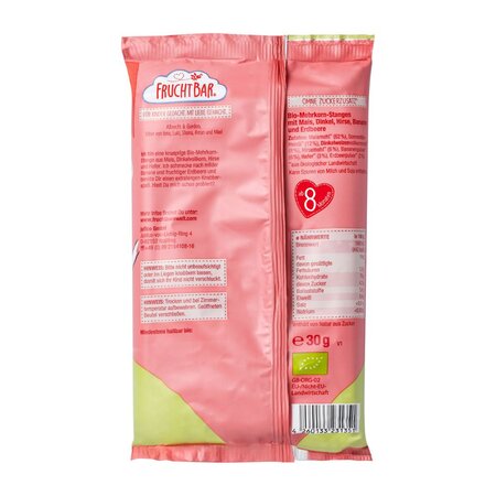 Sticksuri Bio cu banane si capsuni, +8 luni, 30 g, Frucht Bar 655713