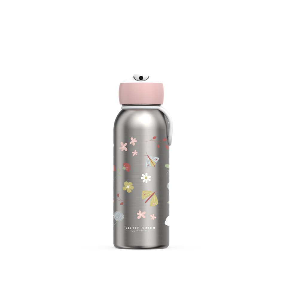 Sticla termos din otel inoxidabil, Flowers & Butterflies, 350 ml, Little Dutch