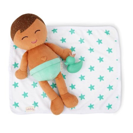 Papusa pentru baie baietel cu par castaniu si accesorii, +2 ani, Lullababy 655798