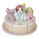 Tort aniversar din lemn cu decoratiuni, +3 ani, Roz, Little Dutch 655808