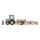 Tractor cu remorca din lemn, +18 luni, Little Farm, Little Dutch 655819