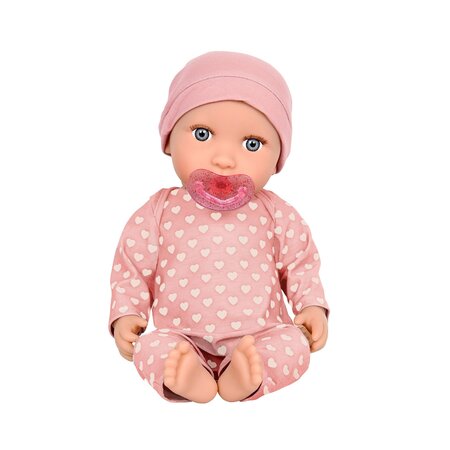 Papusa bebelus cu pijamale si caciulita roz, +2 ani, Lullababy 655850