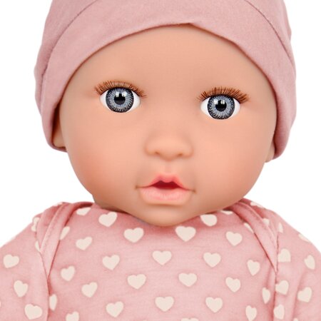 Papusa bebelus cu pijamale si caciulita roz, +2 ani, Lullababy 655848
