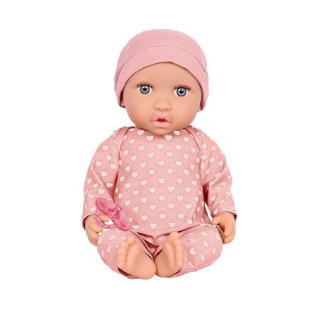 Papusa bebelus cu pijamale si caciulita roz, +2 ani, Lullababy 655849