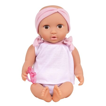 Papusa bebelus cu hainute in 2 piese si bentita roz, +2 ani, Lullababy 655858