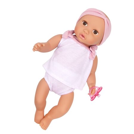 Papusa bebelus cu hainute in 2 piese si bentita roz, +2 ani, Lullababy 655857