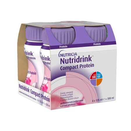 Nutridrink compact protein cu aroma de capsuni, 4 x 125 g, Nutricia 657707
