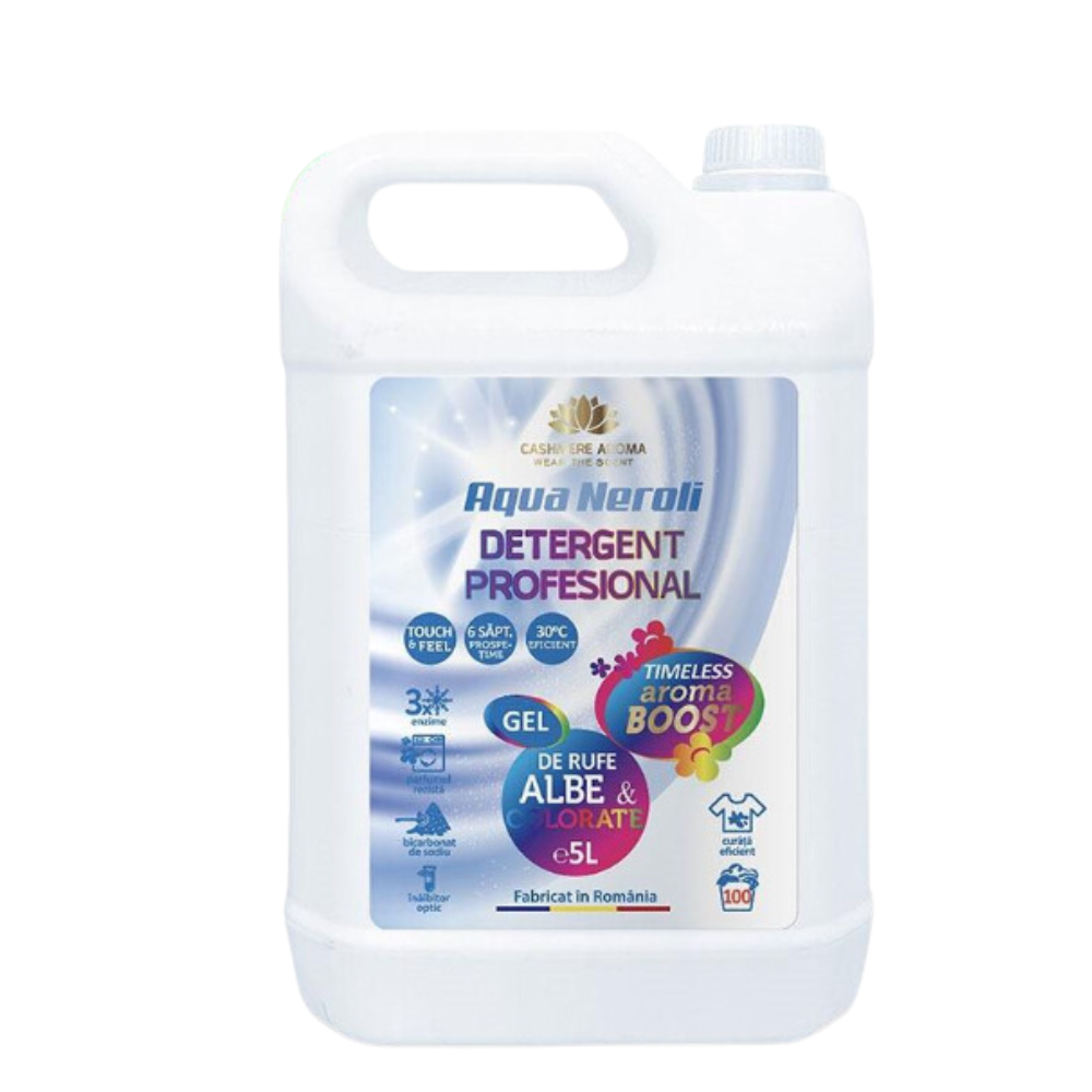 Detergent profesional rufe albe/colorate Aqua Neroli, 5 litri, Timeless Aroma Boost, Cashmere Aroma