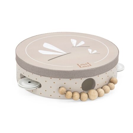 Jucarie din lemn Tamburina, +12 luni, Nougat, Label Label 656618