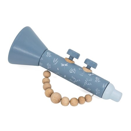 Jucarie din lemn Trompeta, +18 luni, Blue, Label Label 656635