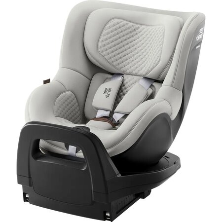 Scaun auto rotativ pentru copii cu baza inclusa Dualfix Pro M i-Size, 61-105 cm, Lux Linen Grey, Britax 656859
