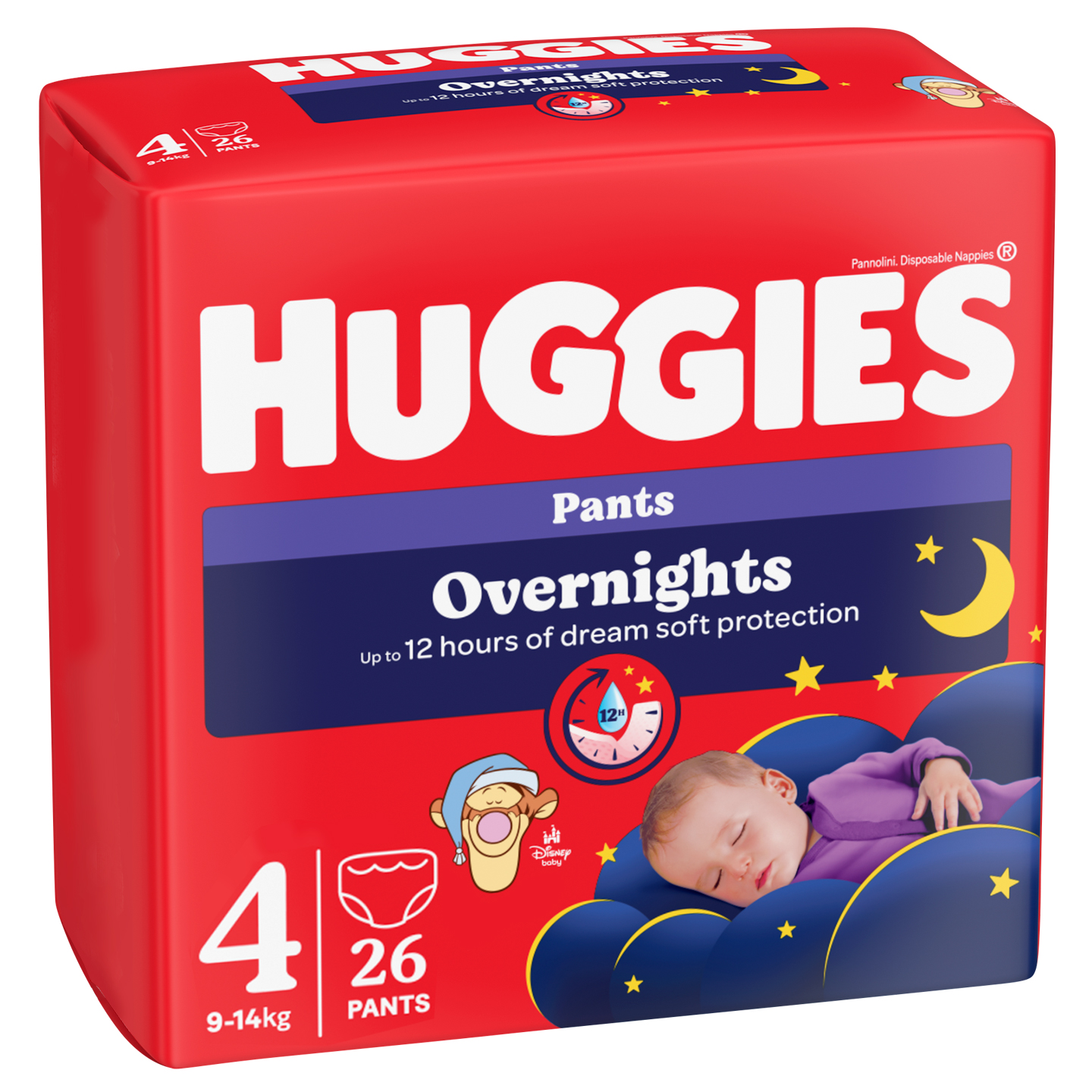 Chilotei de noapte Elite Soft Overnights, Nr. 4, 9-14 kg, 26 buc, Huggies