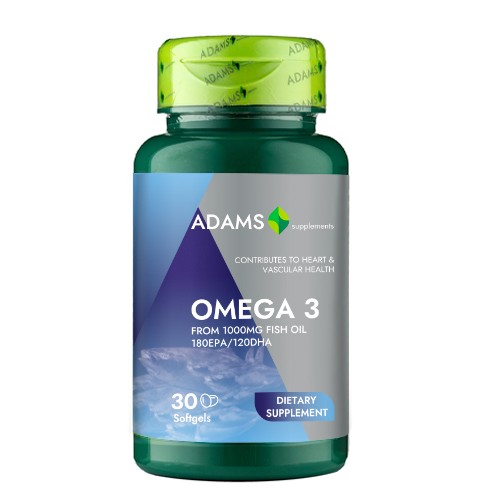 Omega 3, 1000 mg, 30 capsule, Adams Supplements