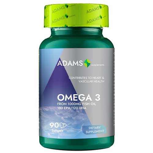 Omega 3, 1000 mg, 90 capsule, Adams Supliments