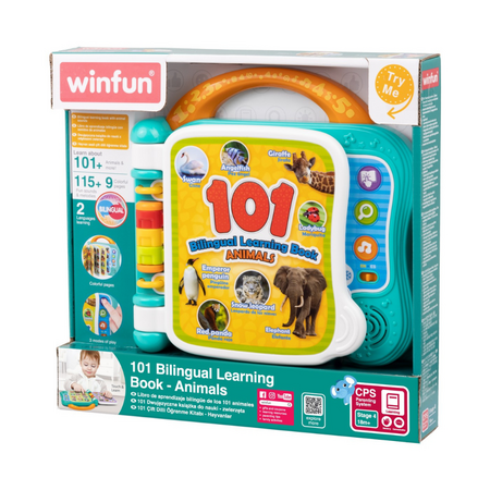 Carticica bilingva pentru invatarea animalelor, 18 luni+, Winfun 657443