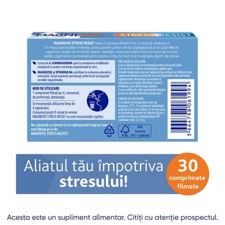 MagneVie Stress Resist, 30 comprimate filmate, Sanofi 701642