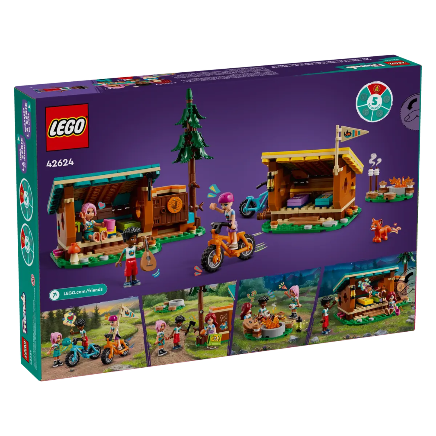 Cabane confortabile in Tabara de Aventuri, 7+ ani, 42624, Lego Friends