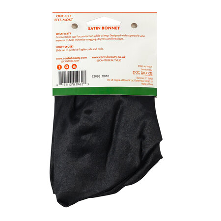 Boneta din satin pentru protejarea parului, Negru, 1 buc, Cantu 657999