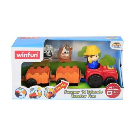 Tractoras cu remorca si figurina fermier, Winfun
