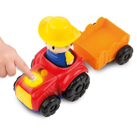 Tractoras cu remorca si figurina fermier, +18 luni, Winfun 658103