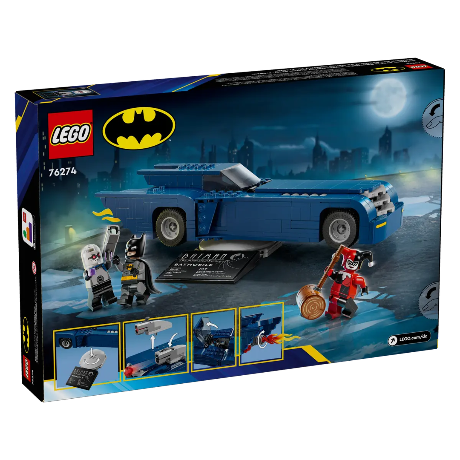 Batman cu al sau Batmobile vs Harley Quinn și Mr. Freeze, 8+ ani, 76274, Lego Super Heroes