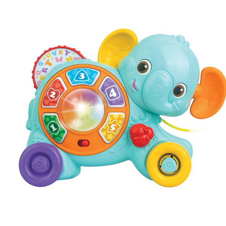 Jucarie de tras elefant cu sunete si lumini, 6 luni+, Winfun 658136