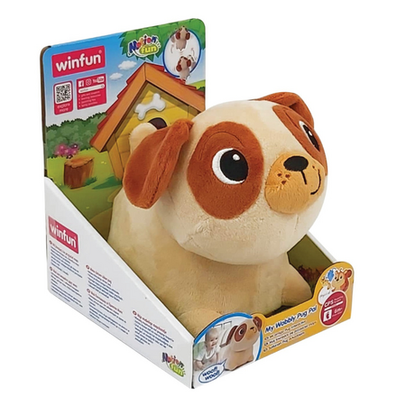 Jucarie interactiva catelus Pug, 12 luni+, Winfun 658206