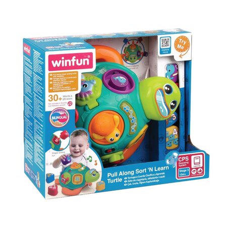 Jucarie de tras testoasa cu forme, +12 luni, Winfun 658233