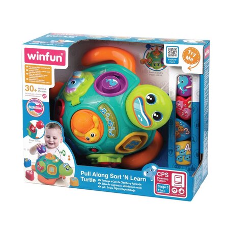 Jucarie de tras testoasa cu forme, +12 luni, Winfun 658232