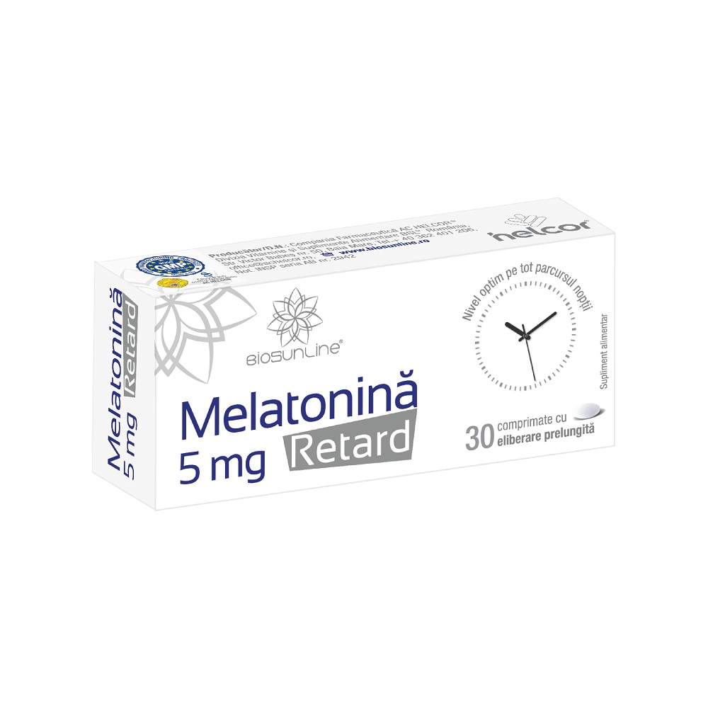 Melatonina retard, 5mg, 30 comprimate, Biosunline