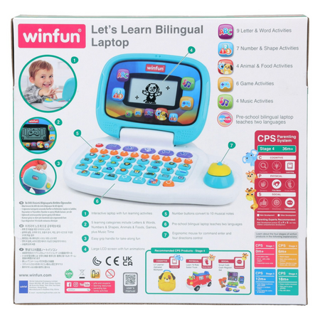 Laptop sa invatam bilingv, 18 luni+, Winfun 658542