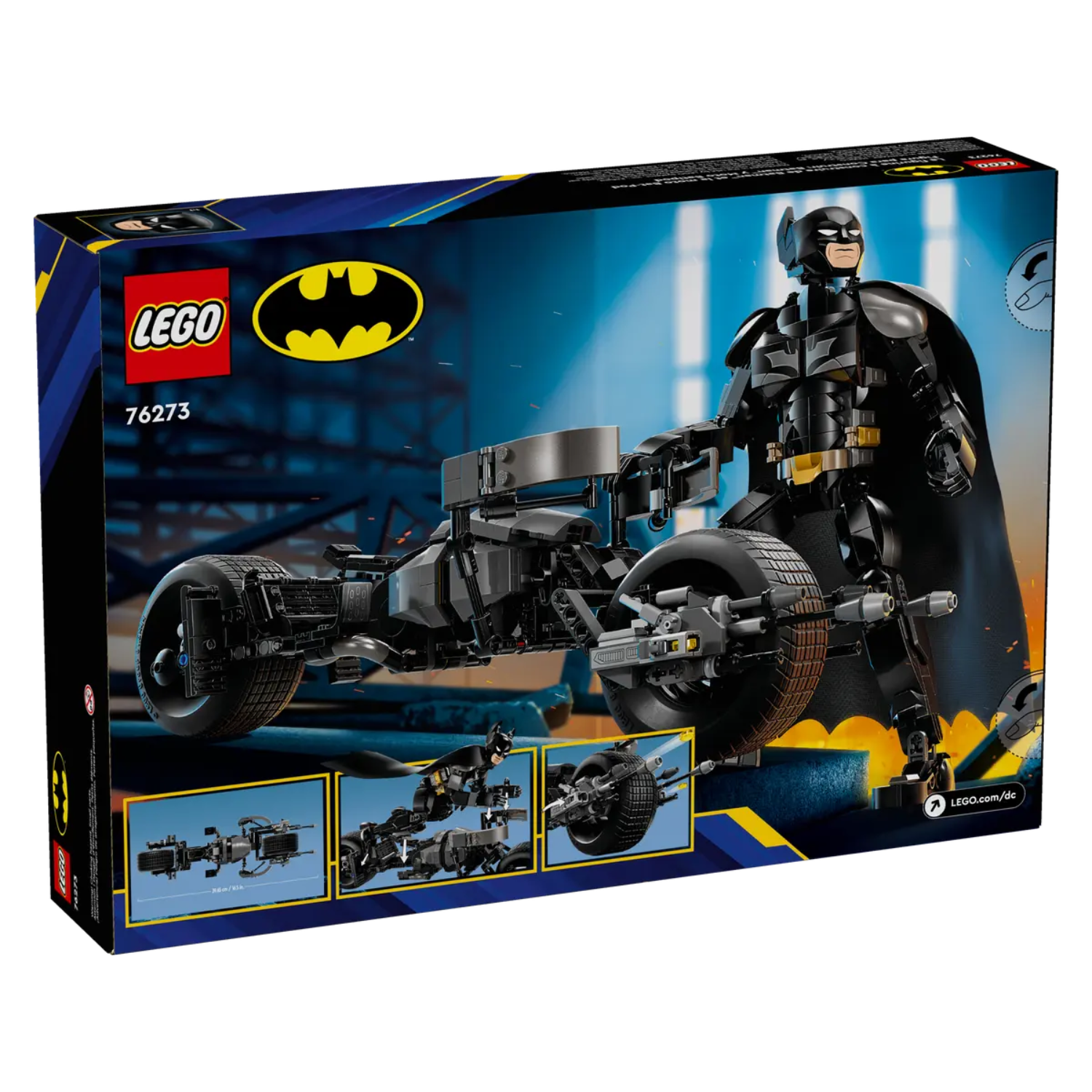 Figurina de constructie Batman si motocicleta Bat-Pad, 12+ ani, 76273, Lego Super Heroes