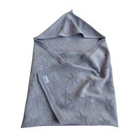 Paturica tricotata cu gluga, 80 x 80 cm, Cloud Grey, 0-2 ani, 1 bucata, Tuxi