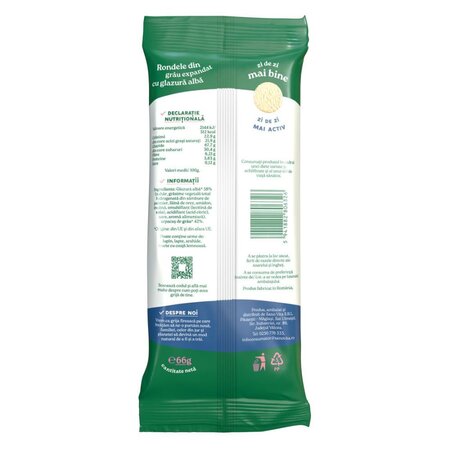 Rondele din grau cu glazura alba, 66 g, Sanovita 692892