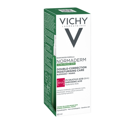 Crema hidratanta cu acid salicilic pentru ten gras cu tendinta acneica Normaderm, 50 ml, Vichy 555568