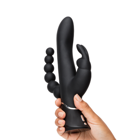 Vibrator Triple Curve, Negru, Happy Rabbit 659376