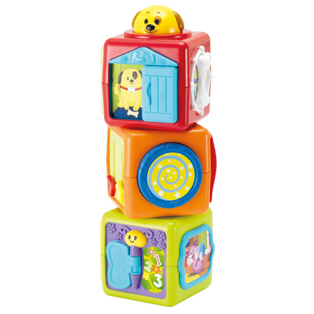 Set 3 cuburi cu activitati, 3 luni+, Winfun 659388