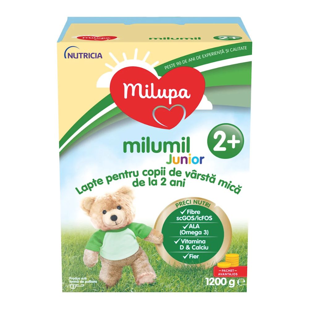 Formula de lapte de crestere Milumil Junior, +2 ani, 1200 g, Milupa