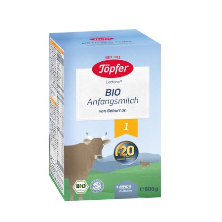 Lapte praf Bio 1 Lactana, + 0 luni, 600 g, Topfer