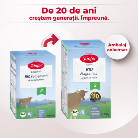 Lapte praf Bio 3 Lactana, +10 luni, 600g, Topfer 678681