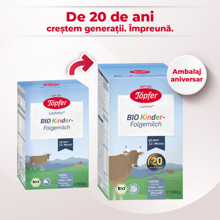 Lapte praf Bio Kinder Lactana, +12 luni, 500 g, Topfer 678684