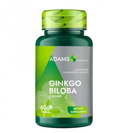 Ginkgo Biloba, 240 mg, 60 tablete, Adams Supplements