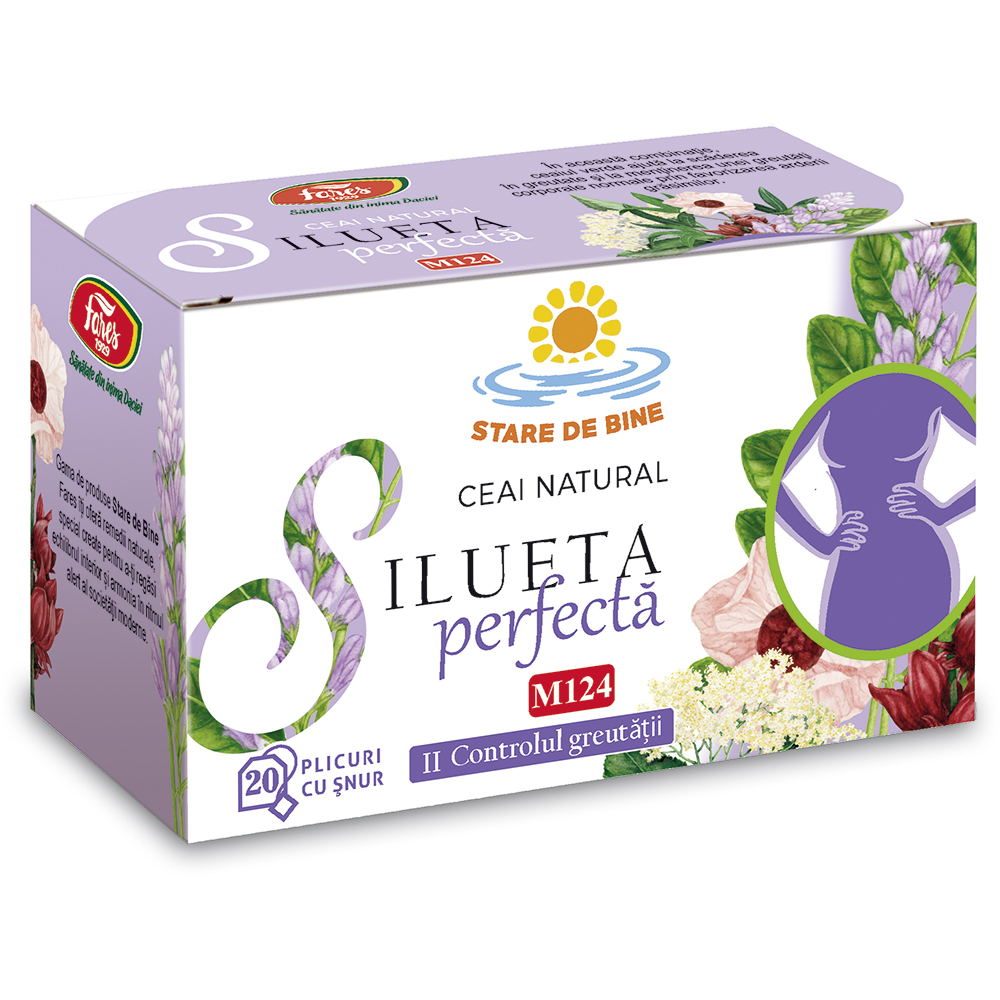 Ceai silueta perfecta 2 controlul greutatii, 20 plicuri, Fares