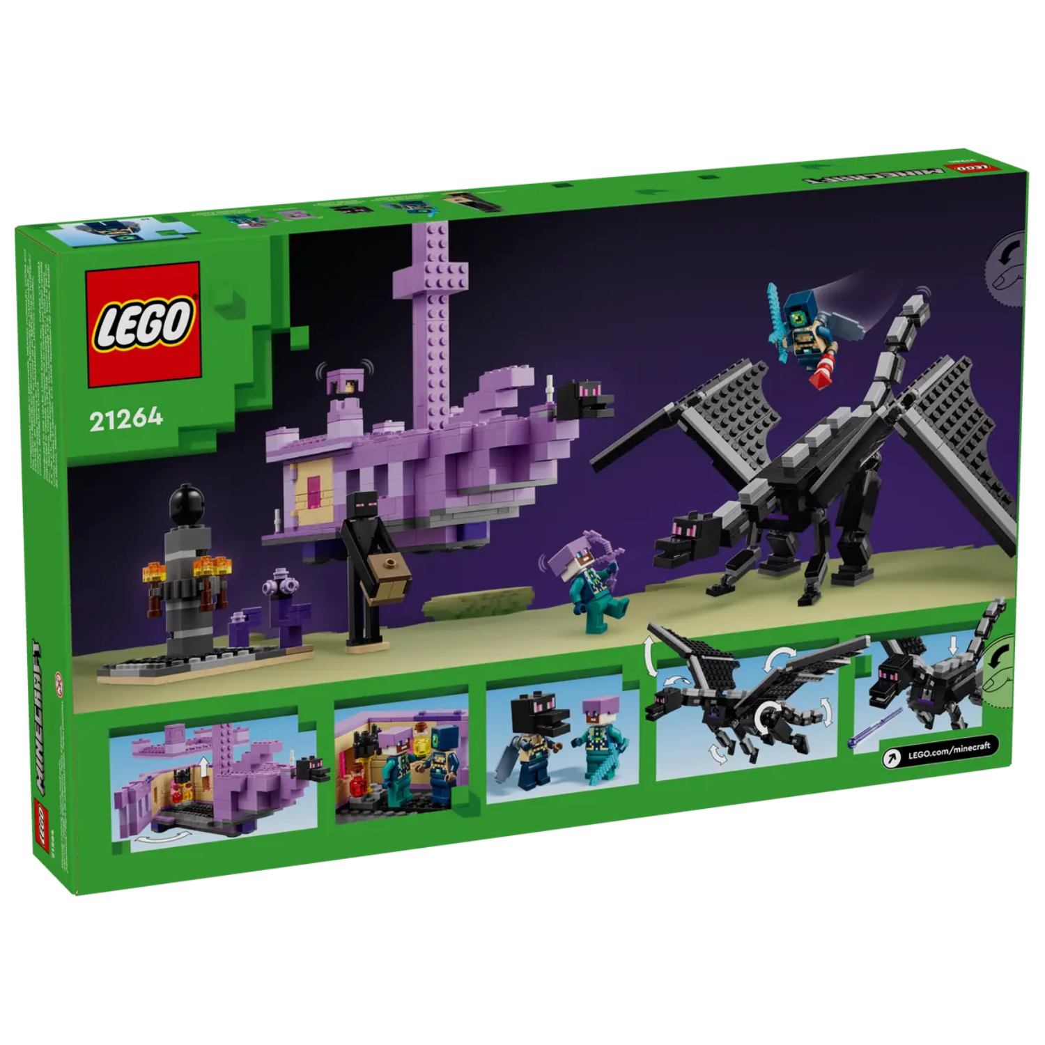 Dragon Ender si Corabia din End, 8+ ani, 21264, Lego Minecraft